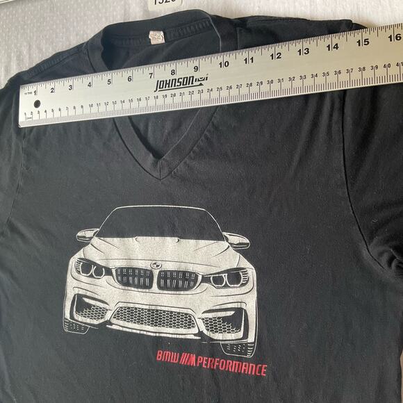 Canvas women’s Short Sleeve V-neck T-shirt size M, Solid Black, BMW Performance - Picture 2 of 8